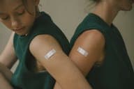 A blood sample being taken at a collection centre